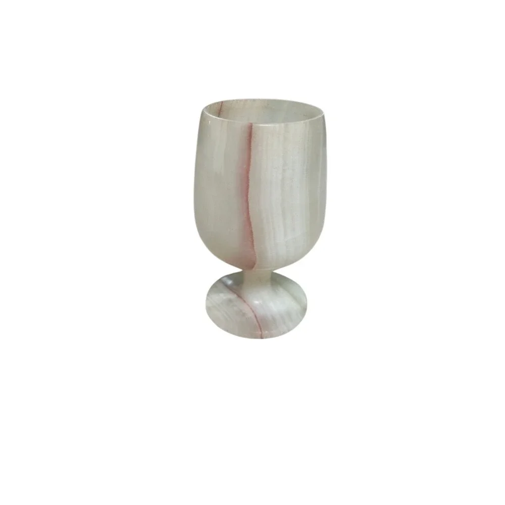 Vintage carved banded‎ onyx Goblet .